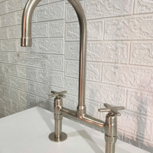 Solid Brass Bridge Faucet Nickel Matte Finish