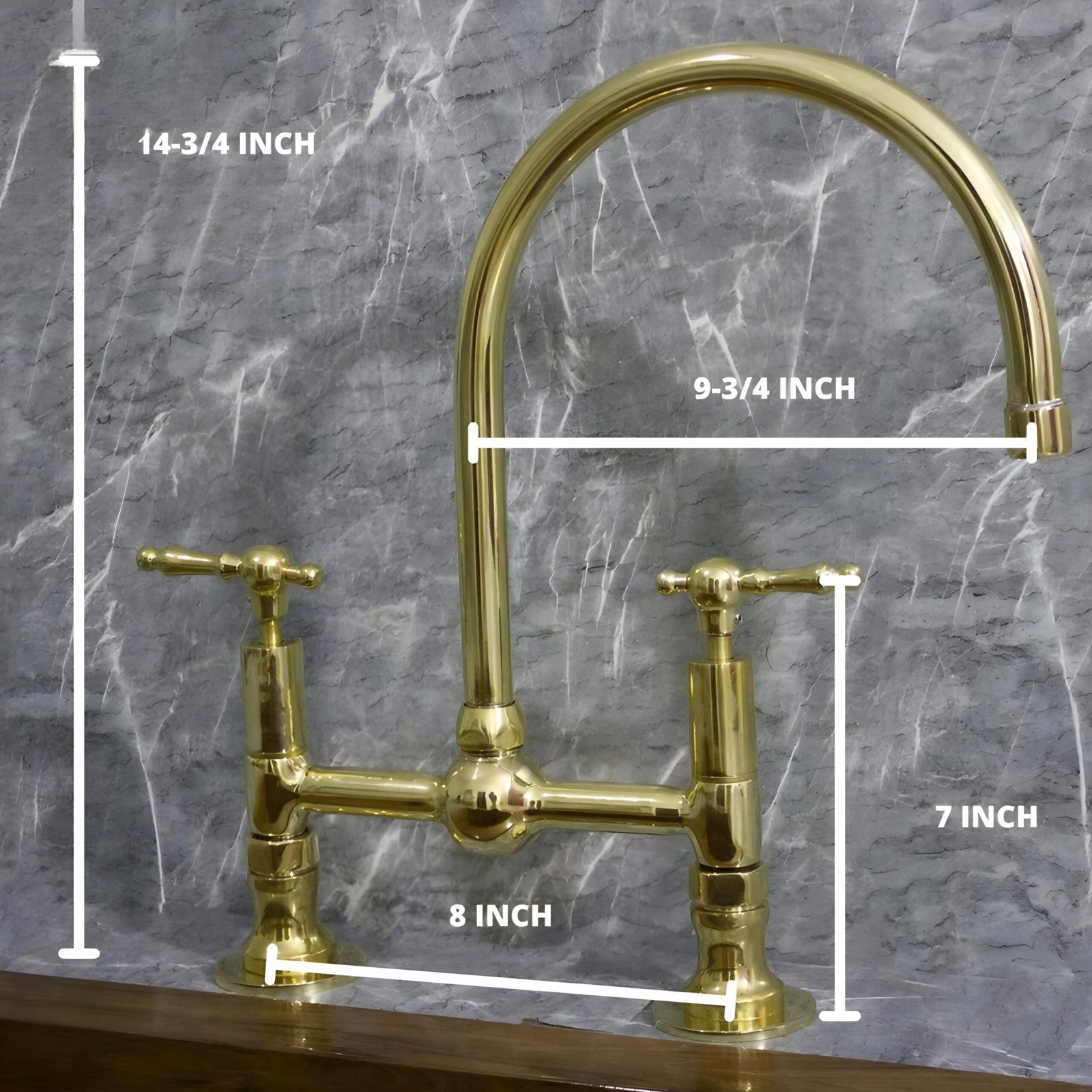 Unlacquered Brass Kitchen Faucet - Image 4
