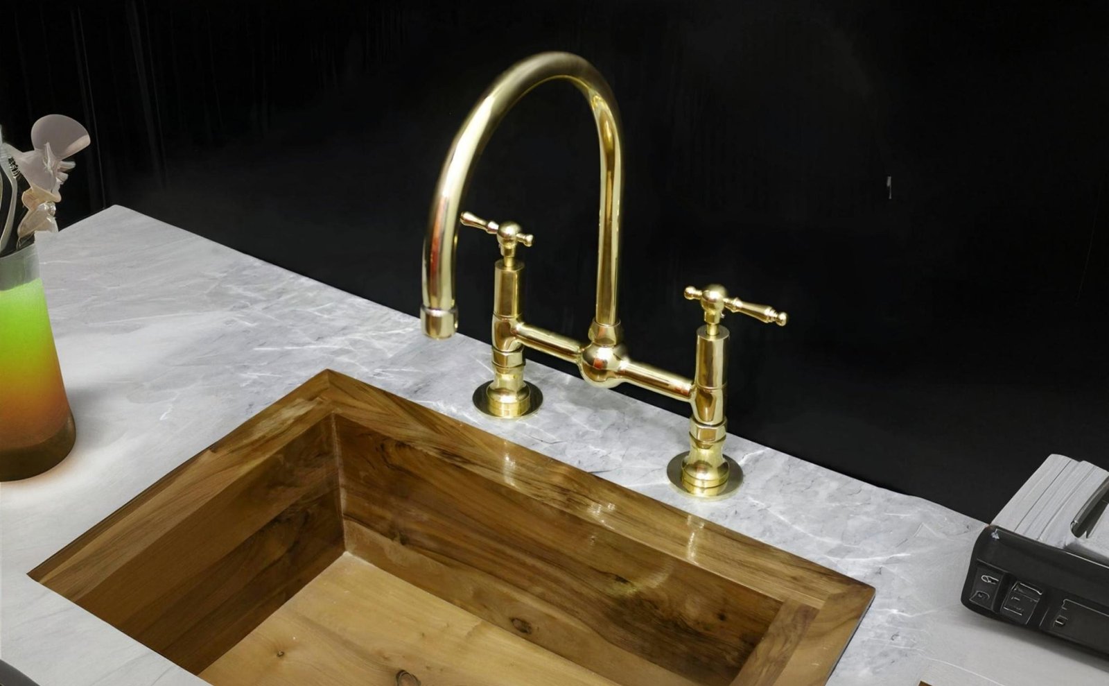 Unlacquered Brass Kitchen Faucet - Image 3
